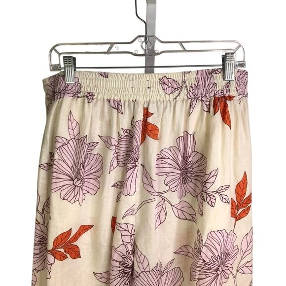 Rachel By Rachel Roy Pants Womens Size Large Cream Floral Wide Leg - Picture 2 of 6